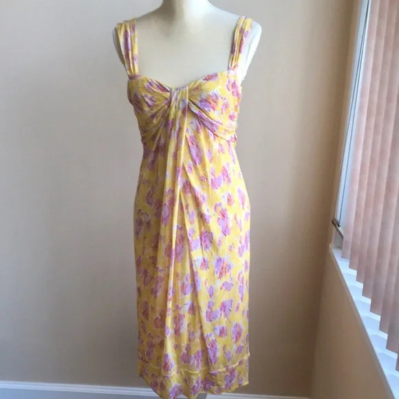 Diane von Furstenberg yellow printed silk dress 8 - Picture 3 of 6